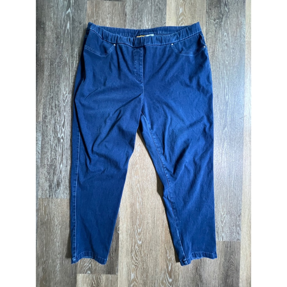 Ruby Rd. Woman Jeggings Women 2X Blue Pull On Stretch Denim Pants 48601V6